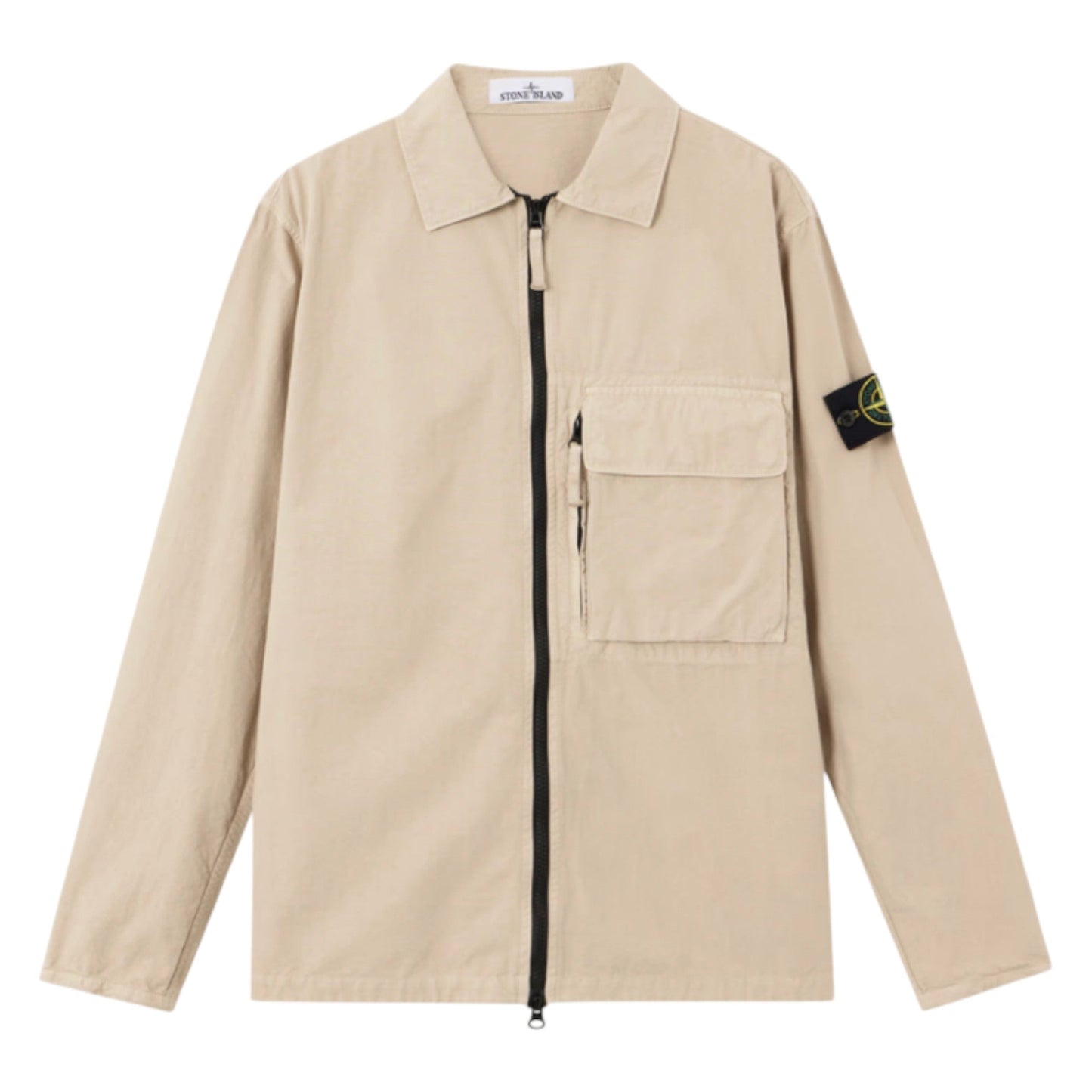 Stone Island Canvas Weave Organic Cotton Beige Overshirt