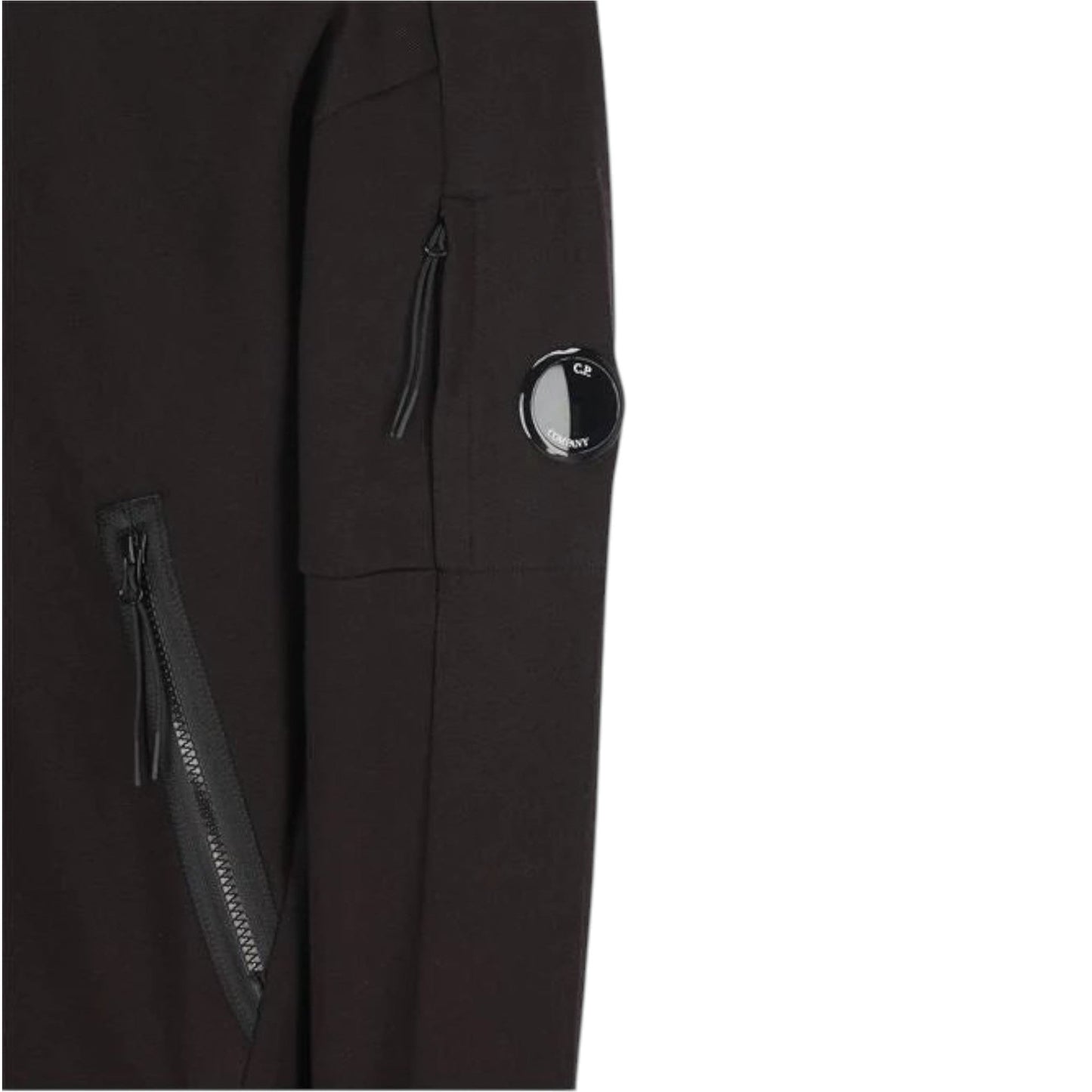 C.P. Company, Black Zip Closure Hooded Sweatshirt