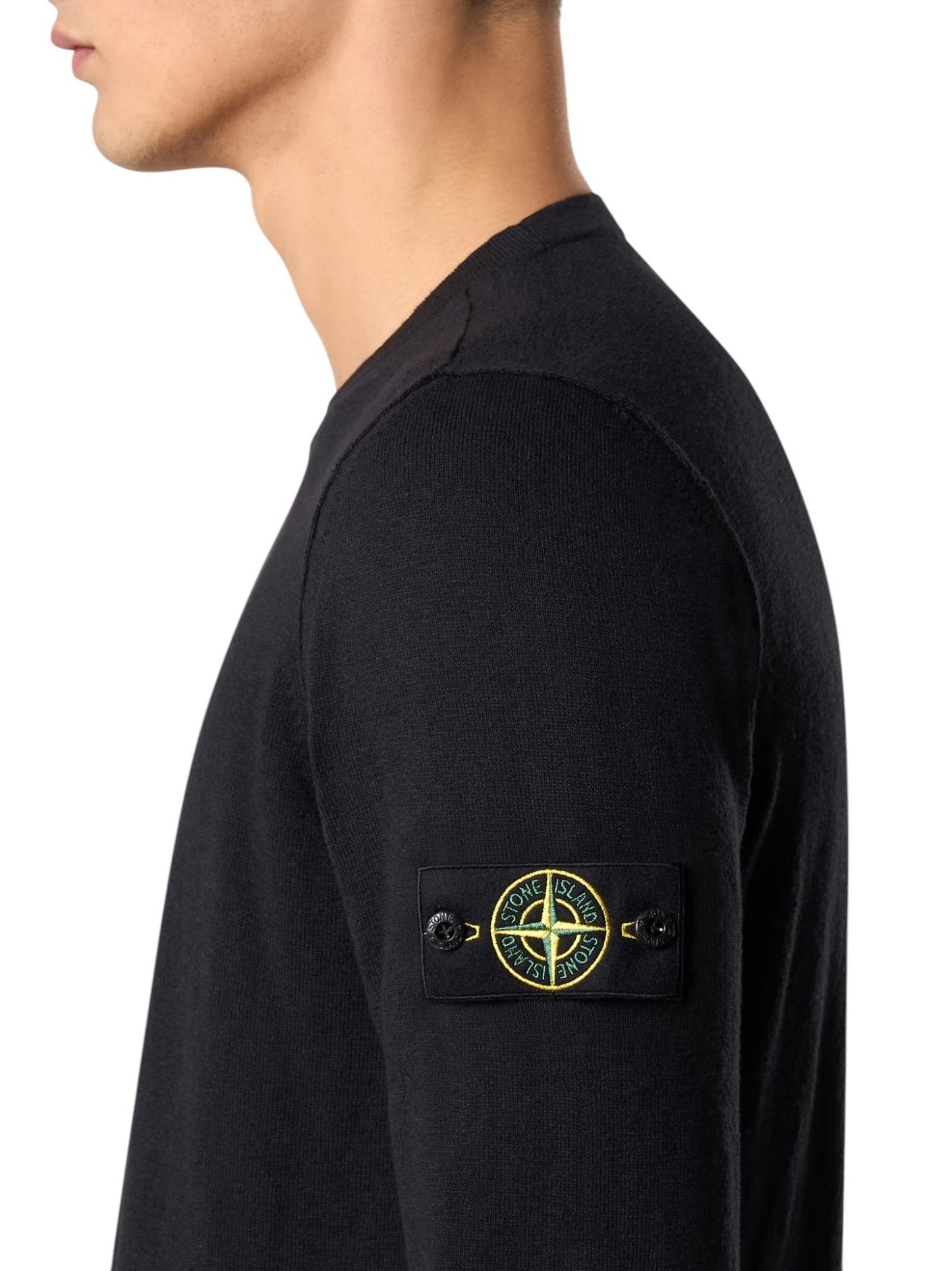 Stone Island, Navy Light Knit Crewneck Jumper