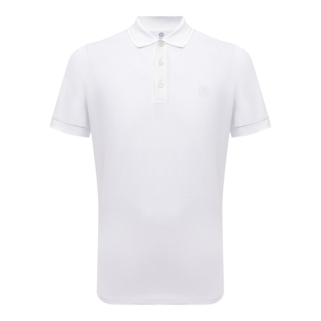 BURBERRY 8043123 Burberry Monogram Embroidered Polo Shirt White WHITE POLO SHIRT MALE XS