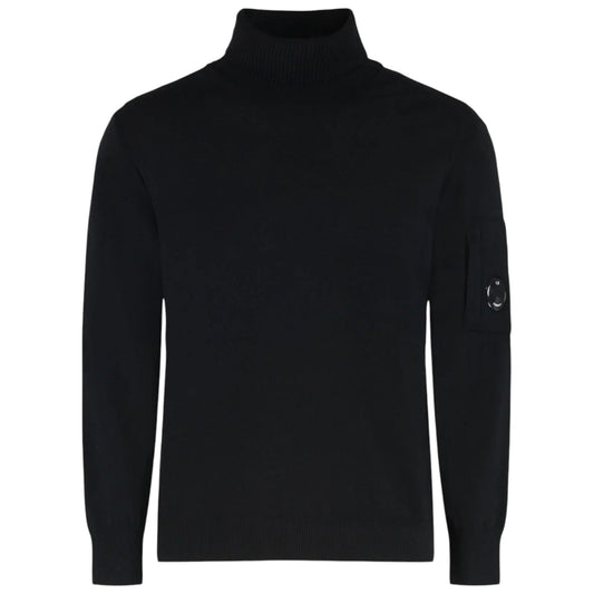 C.P. Company Merino Wool Turtleneck Black Sweatshirt
