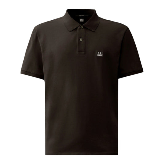 C.P. Company Stretch Piquet Black Polo Shirt