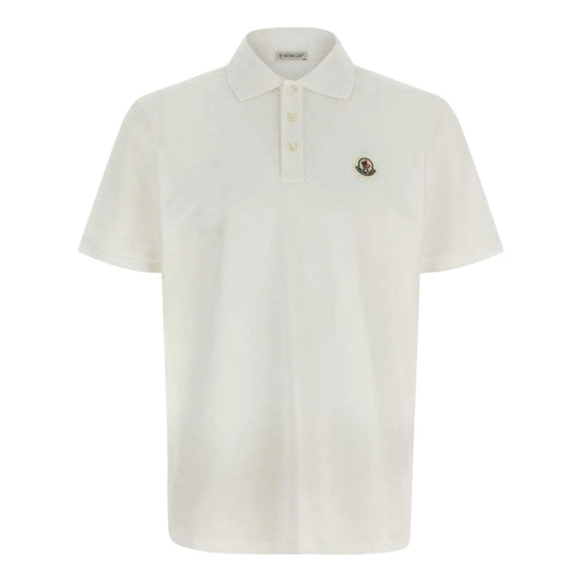 Moncler Cotton Piquet White Polo Shirt