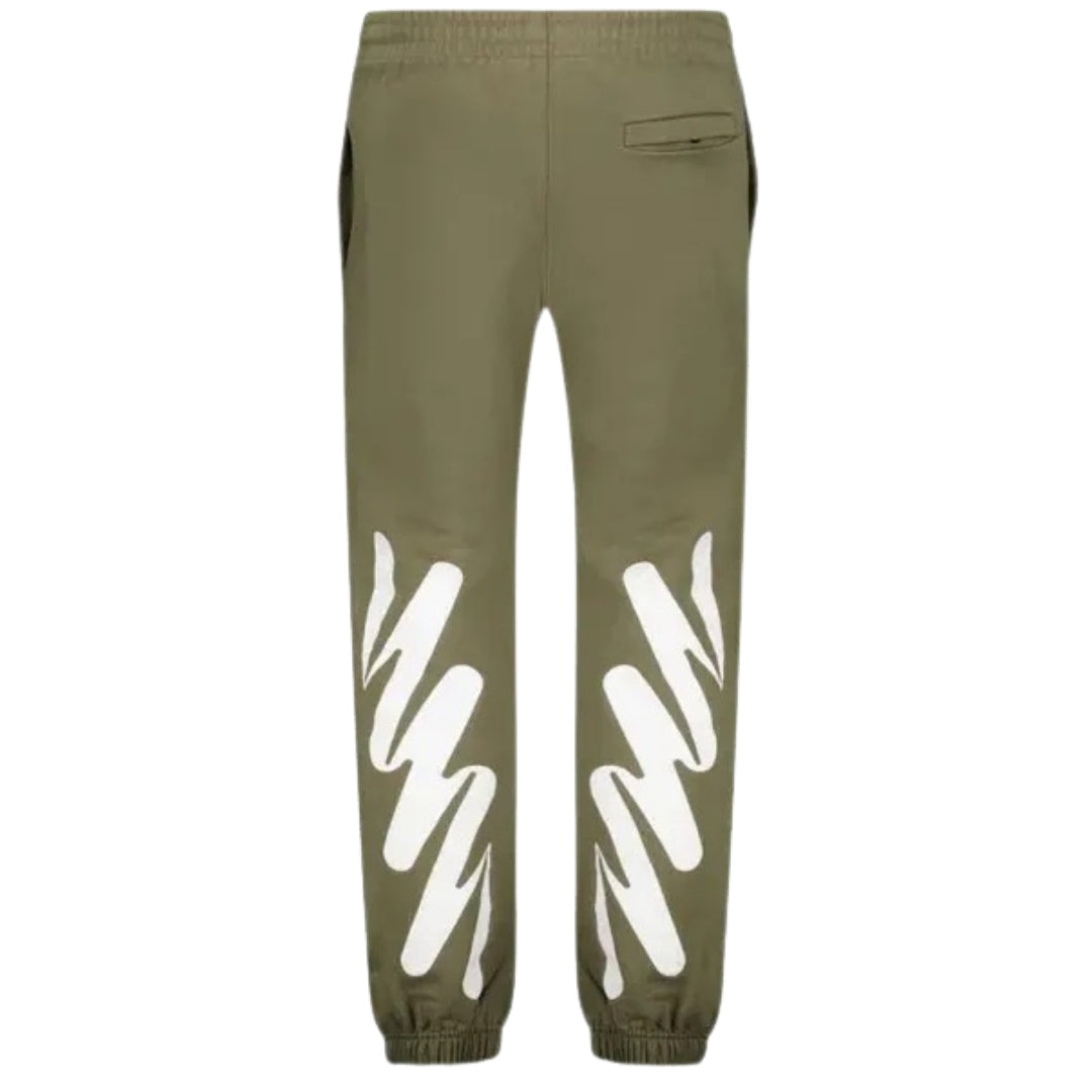 Off-White Wave Diag Slim Shorten Sweatpant Army Green XL