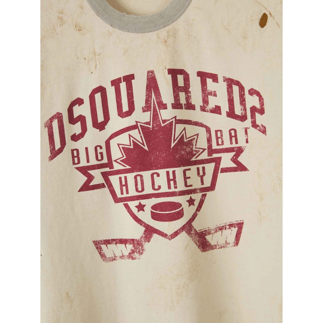 Dsquared2 Contrast Graphic T-Shirt Champagne S