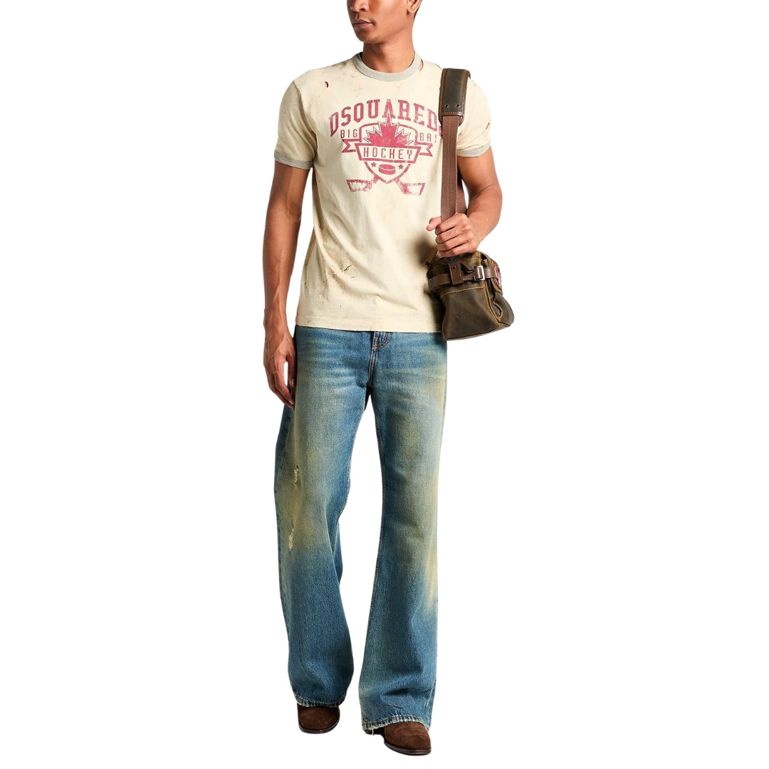 Dsquared2 Contrast Graphic T-Shirt Champagne S