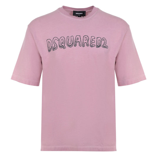 Dsquared2 Best Fade Loose Fit Cartoon Logo T-Shirt Dusty Antic Rose S