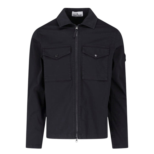 Stone Island Raso Cotton Black Overhsirt