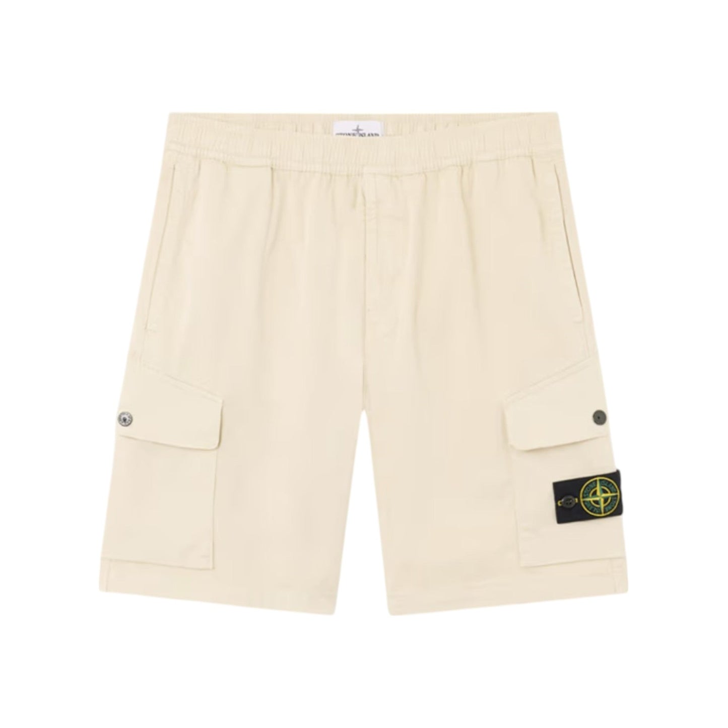 Stone Island Organic Stretch Cotton  Satin Sand Shorts