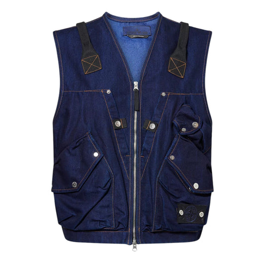 Stone Island Indigo Denim Utility Vest