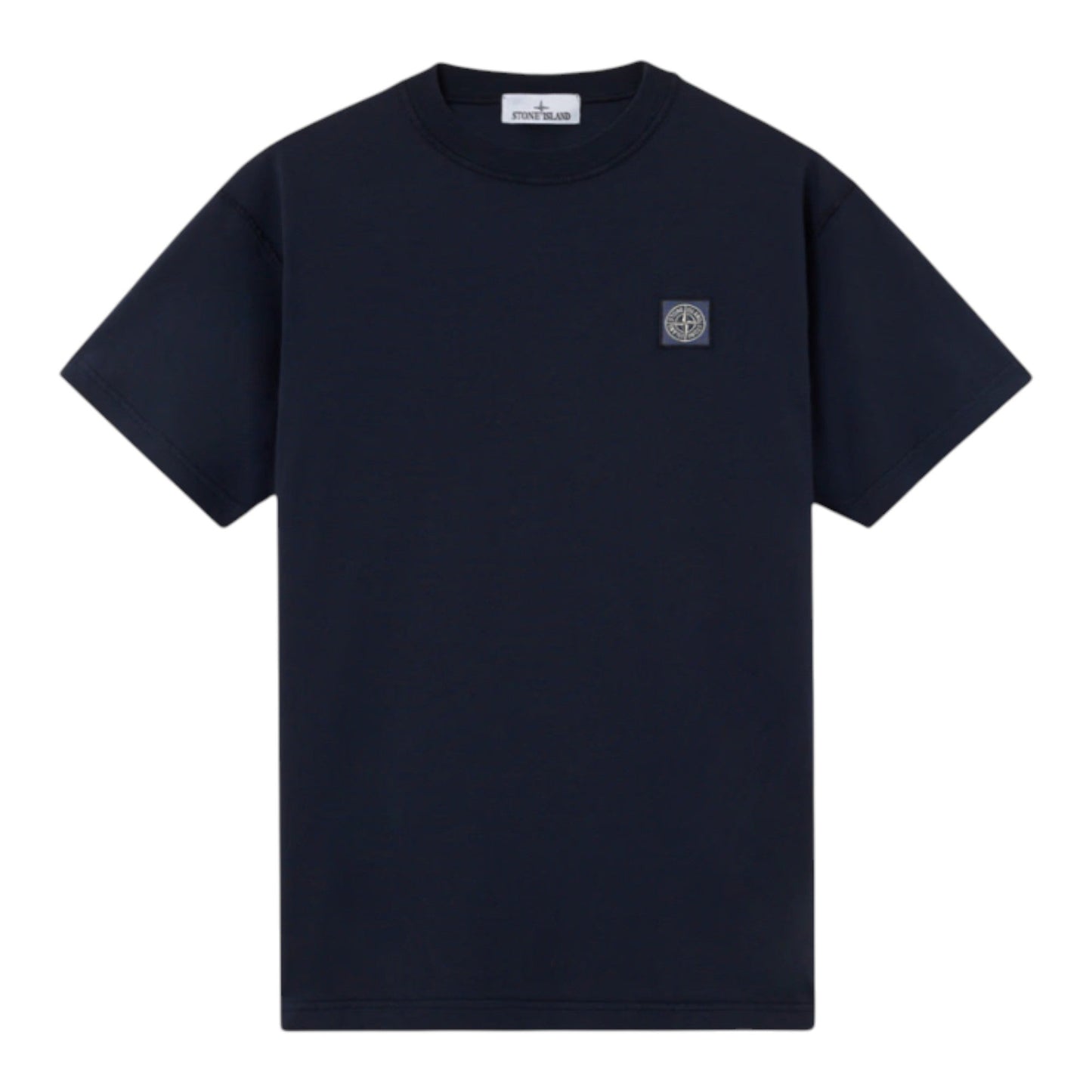 Stone Island Organic Cotton 'Fissato' Effect Navy T-Shirt