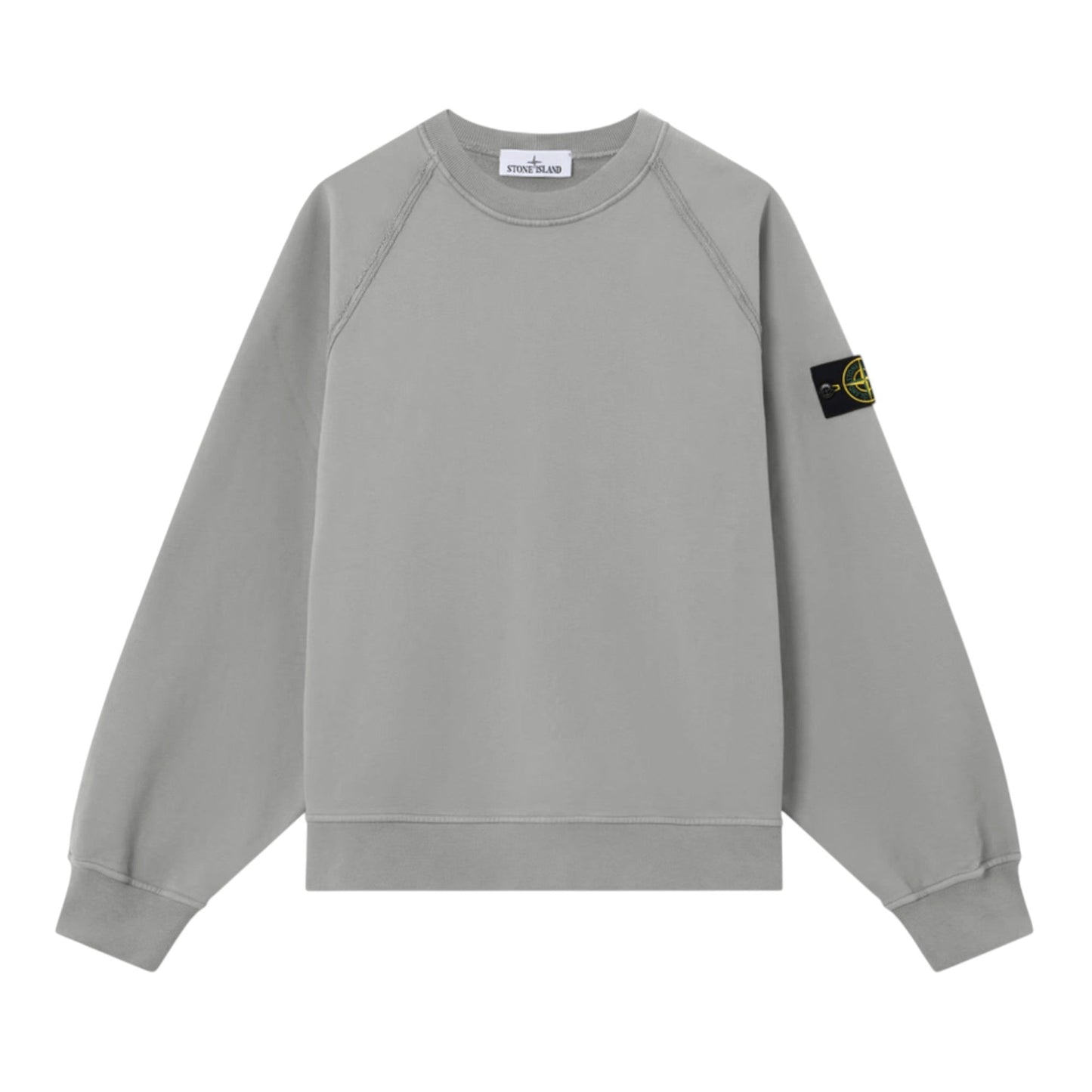 Stone Island Brushed Organic Cement Grey Sweatshirt
