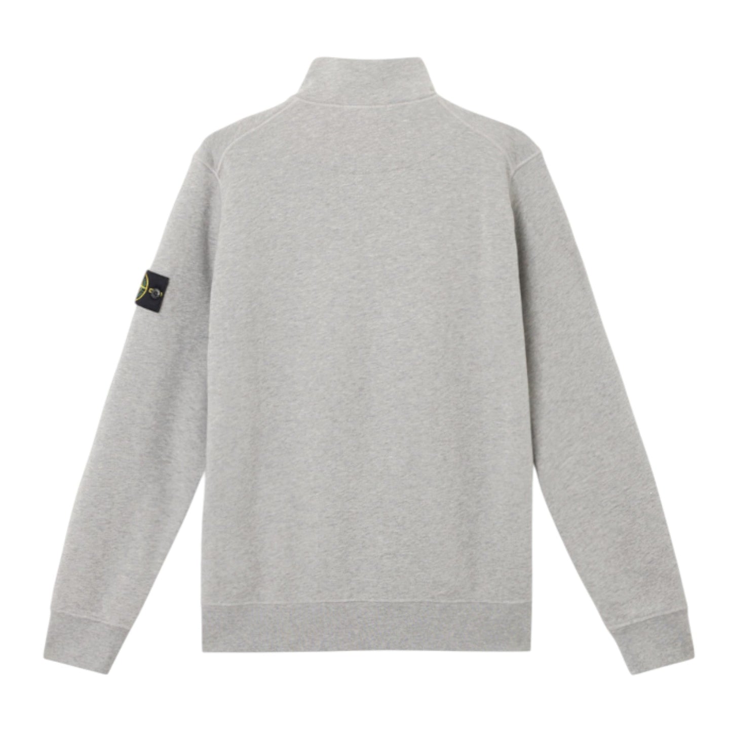 Stone Island 1/4 Zip Grey Ribbed Collar Thin Sweatshirt