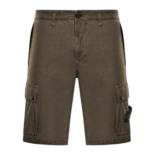 Stone Island Bermuda Cargo Military Green Slim Shorts