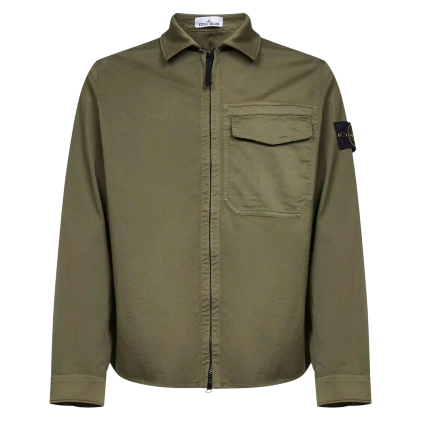 Stone Island Zip-Up Green Overshirt A